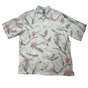 Harley-Davidson Tori Richard 100% Silk Hawaiian Shirt XL Tropical Button Up